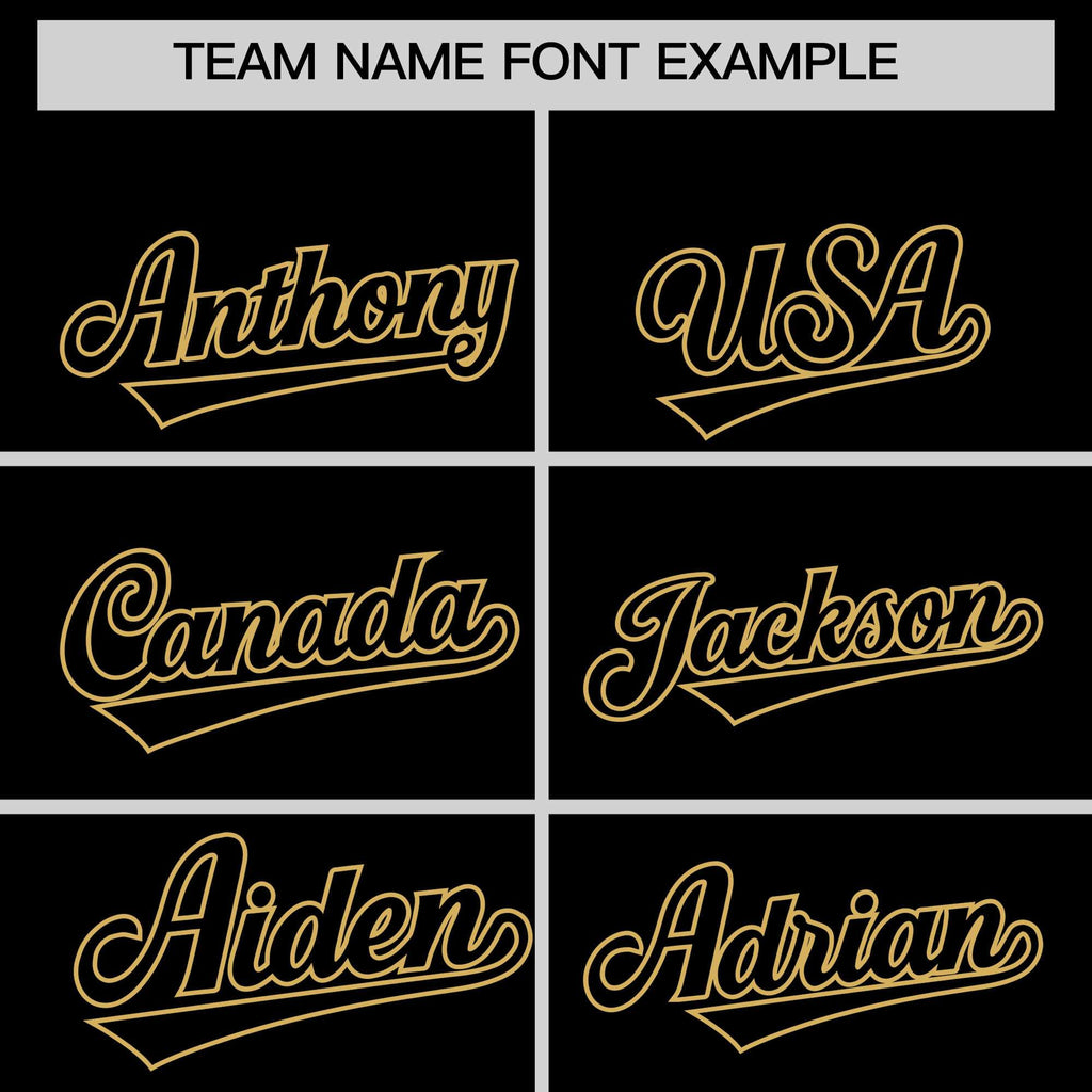 Custom Black Old Gold Varsity Full-Zip Letterman Classic Jacket Hoodie
