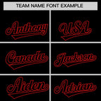 Custom Black Red Varsity Full-Zip Letterman Classic Jacket Hoodie