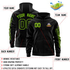 Custom Black Neon Green Varsity Full-Zip Letterman Classic Jacket Hoodie