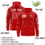 Custom Red White Varsity Full-Zip Letterman Classic Jacket Hoodie