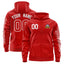 Custom Red White Varsity Full-Zip Letterman Classic Jacket Hoodie