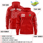 Custom Red White Varsity Full-Zip Letterman Classic Jacket Hoodie