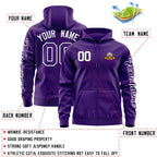 Custom Purple White Varsity Full-Zip Letterman Classic Jacket Hoodie