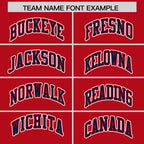 Custom Red Navy Raglan Sleeves Varsity Full-Snap Letterman Two Tone Jacket Hoodie