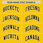 Custom Gold Black Raglan Sleeves Varsity Full-Snap Letterman Two Tone Jacket Hoodie