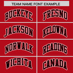 Custom Red Black Raglan Sleeves Varsity Full-Snap Letterman Two Tone Jacket Hoodie