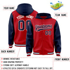 Custom Red Navy Raglan Sleeves Varsity Full-Snap Letterman Two Tone Jacket Hoodie