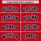 Custom Red Navy Raglan Sleeves Varsity Full-Snap Letterman Two Tone Jacket Hoodie