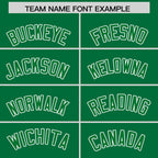 Custom Kelly Green White Raglan Sleeves Varsity Full-Snap Letterman Two Tone Jacket Hoodie