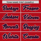 Custom Red Navy Raglan Sleeves Varsity Full-Snap Letterman Two Tone Jacket Hoodie