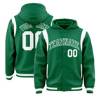 Custom Kelly Green Kelly Green Varsity Full-Snap Letterman Shoulder Color Block Jacket Hoodie