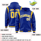 Custom Royal Gold Varsity Full-Snap Letterman Shoulder Color Block Jacket Hoodie