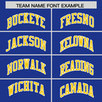 Custom Royal Gold Varsity Full-Snap Letterman Shoulder Color Block Jacket Hoodie