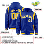 Custom Royal Gold Varsity Full-Snap Letterman Shoulder Color Block Jacket Hoodie