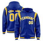 Custom Royal Gold Varsity Full-Snap Letterman Shoulder Color Block Jacket Hoodie