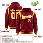 Custom Crimson Gold Varsity Full-Snap Letterman Shoulder Color Block Jacket Hoodie