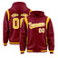 Custom Crimson Gold Varsity Full-Snap Letterman Shoulder Color Block Jacket Hoodie