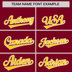 Custom Crimson Gold Varsity Full-Snap Letterman Shoulder Color Block Jacket Hoodie
