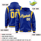 Custom Royal Gold Varsity Full-Snap Letterman Shoulder Color Block Jacket Hoodie