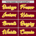 Custom Crimson Gold Varsity Full-Snap Letterman Shoulder Color Block Jacket Hoodie