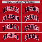 Custom Red Navy Raglan Sleeves Varsity Full-Snap Letterman Two Tone Jacket Hoodie