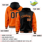 Custom Black Orange Raglan Sleeves Varsity Full-Snap Letterman Two Tone Jacket Hoodie