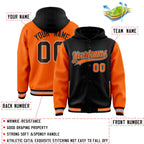 Custom Black Orange Raglan Sleeves Varsity Full-Snap Letterman Two Tone Jacket Hoodie