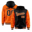 Custom Black Orange Raglan Sleeves Varsity Full-Snap Letterman Two Tone Jacket Hoodie