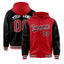 Custom Red Black Raglan Sleeves Varsity Full-Snap Letterman Two Tone Jacket Hoodie