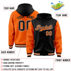 Custom Black Orange Raglan Sleeves Varsity Full-Snap Letterman Two Tone Jacket Hoodie