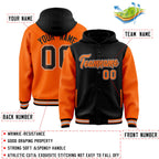 Custom Black Orange Raglan Sleeves Varsity Full-Snap Letterman Two Tone Jacket Hoodie