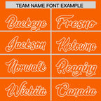Custom Orange White Raglan Sleeves Varsity Full-Snap Letterman Two Tone Jacket Hoodie