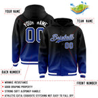 Custom Black Royal Varsity Full-Snap Letterman Gradient Jacket Hoodie