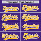 Custom Purple Gold Color Block Varsity Full-Snap Letterman Jacket Hoodie