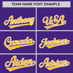 Custom Purple Gold Color Block Varsity Full-Snap Letterman Jacket Hoodie