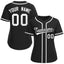 Custom Black White-Black Classic Style Baseball Jersey For Women