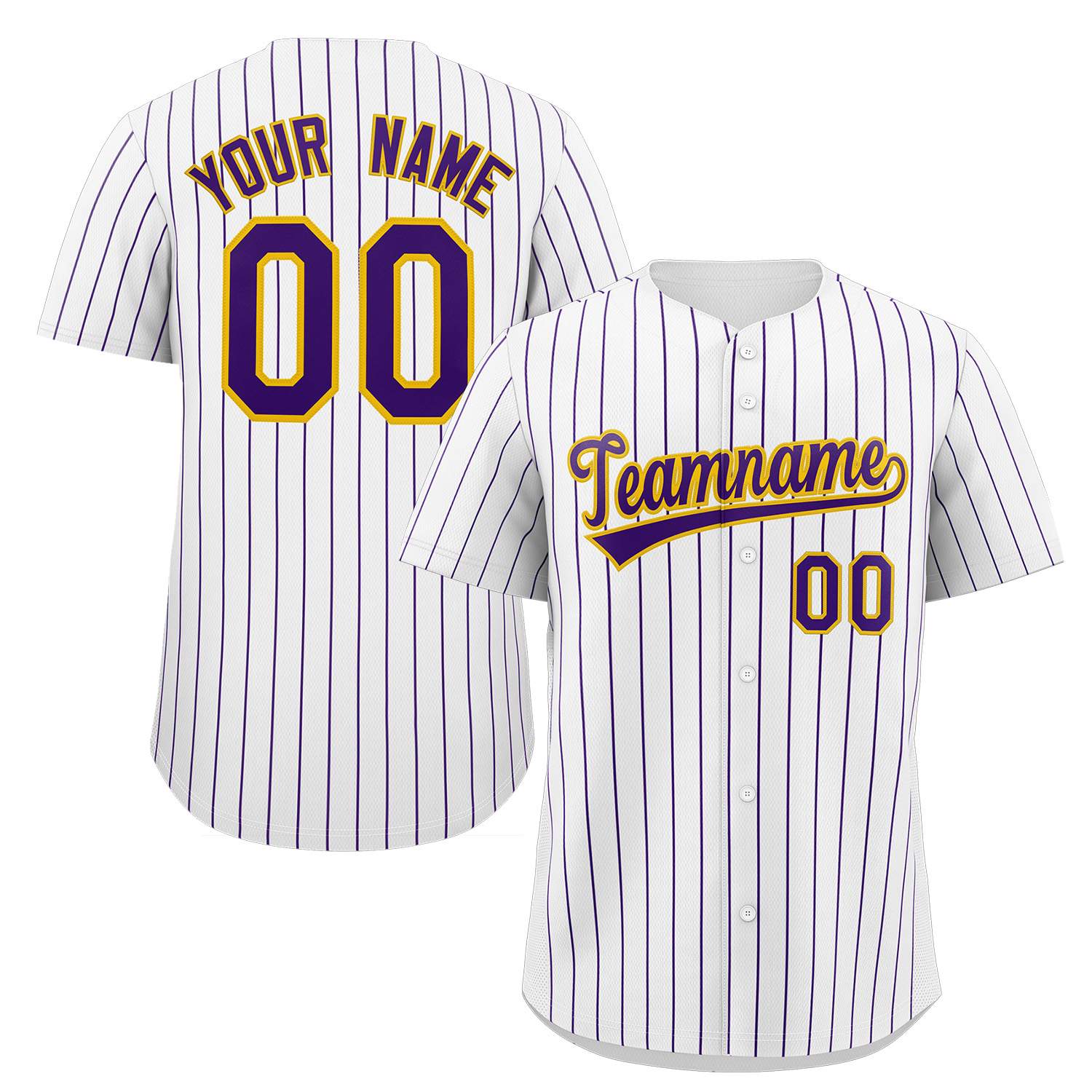 Custom Pinstripe Baseball Jerseys and Button-Down Shirts for Team Sports