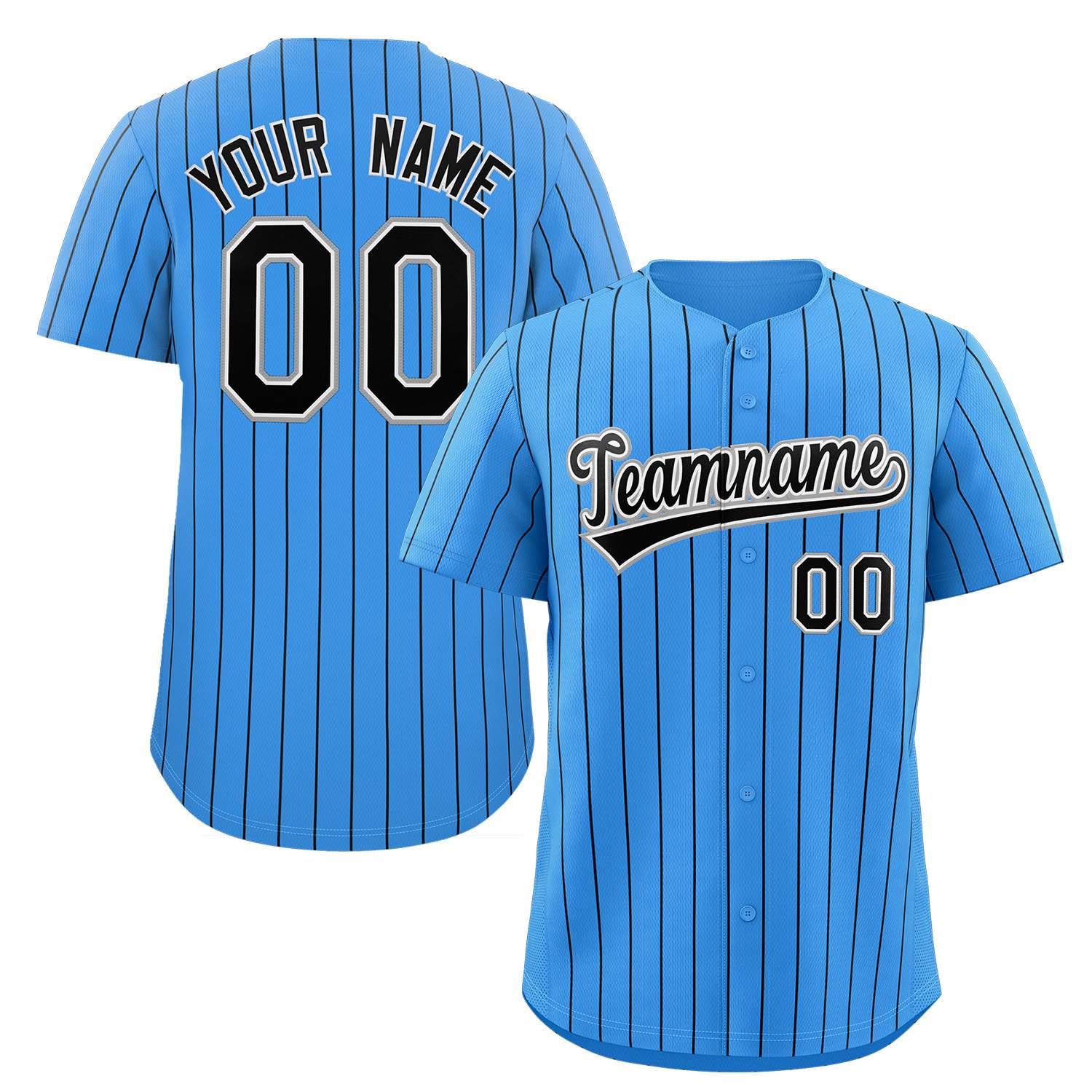 Custom Pinstripe Baseball Jerseys and Button-Down Shirts for Team Sports Main image