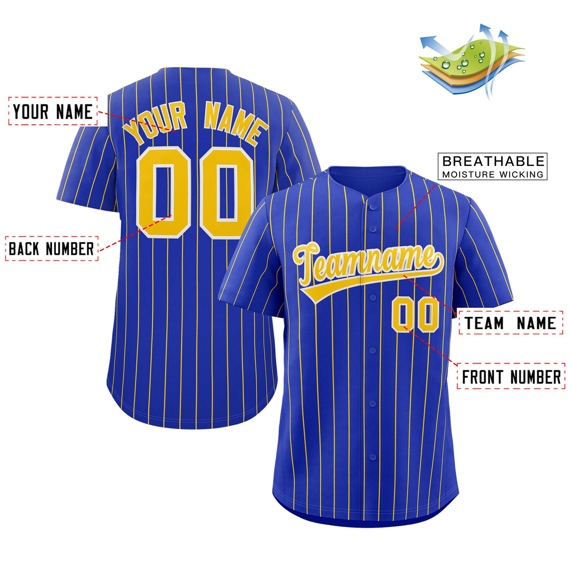 Custom Mens Personalized Pinstripe Baseball Jersey Team Sport Uniforms