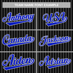 Custom Black Royal-White Stripe Fashion Authentic Baseball Jersey