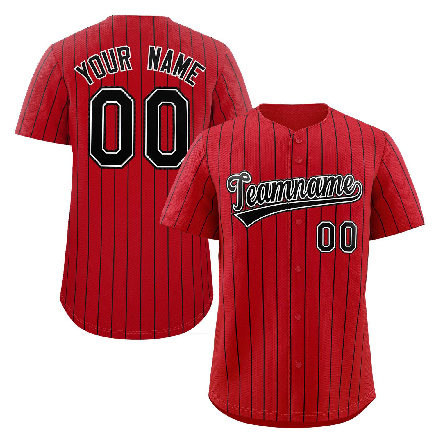 Custom Pinstripe Baseball Jerseys and Button-Down Shirts for Team Sports