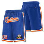 Custom Royal Orange-White Classic Style Basketball Mesh Shorts