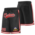 Custom Black Red-White Classic Style Basketball Mesh Shorts
