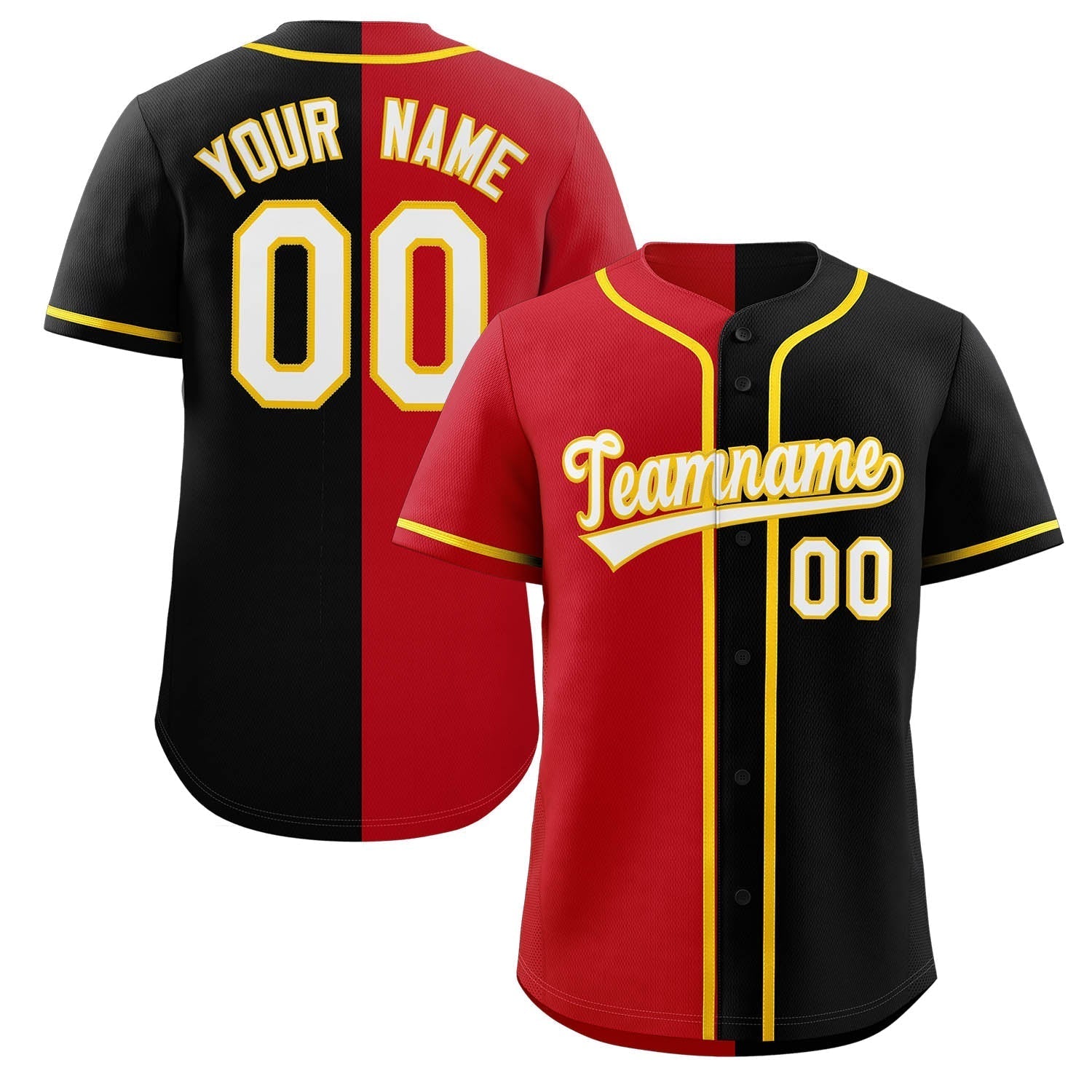Custom Button Down Baseball Jersey Split Personalized Stitched Shirts for Adults/Youth