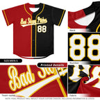 Custom Button Down Baseball Jersey Split Personalized Stitched Shirts for Adults/Youth