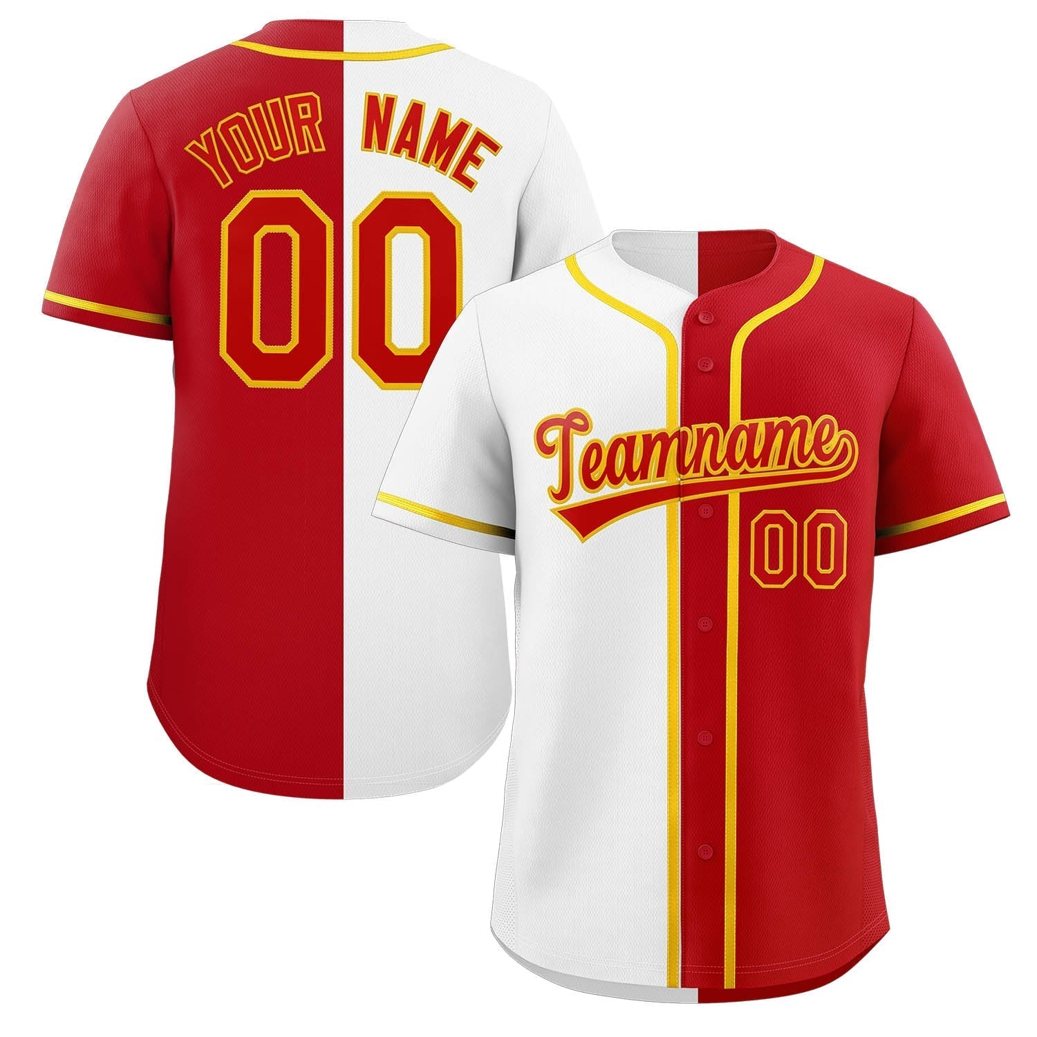 Custom Button Down Baseball Jersey Split Personalized Stitched Shirts for Adults/Youth