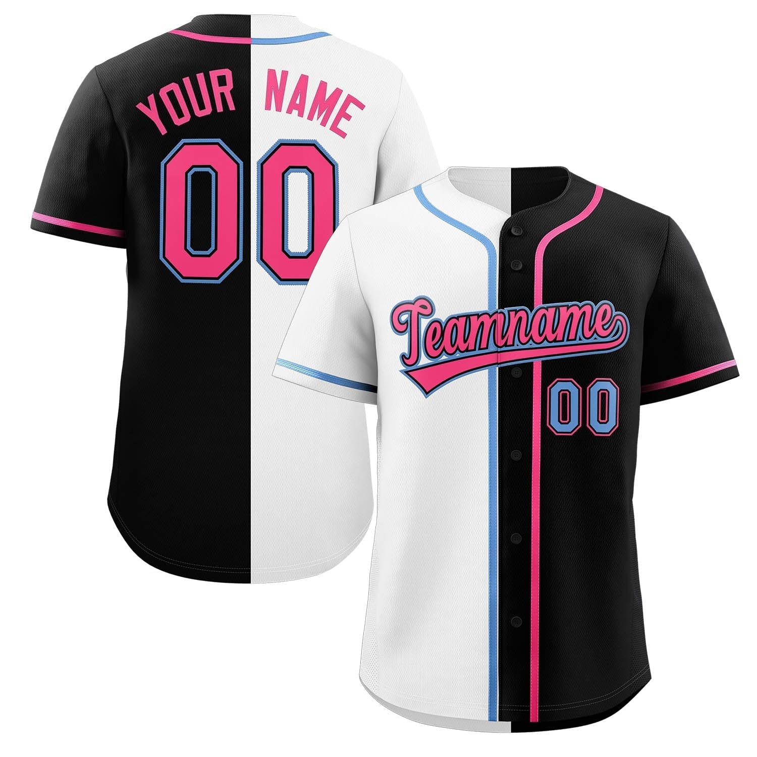 Custom Button Down Baseball Jersey Split Personalized Stitched Shirts for Adults/Youth