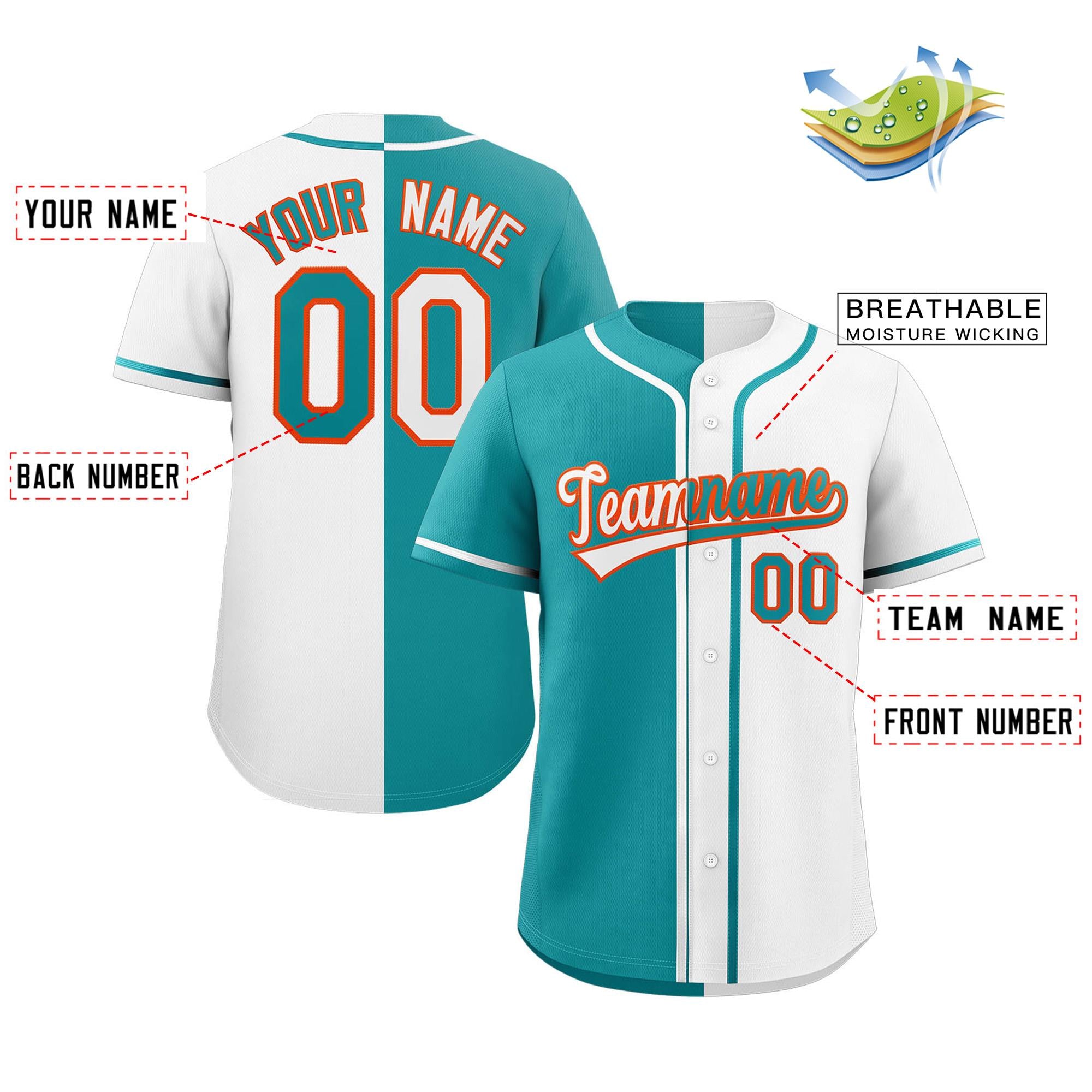 Custom Button Down Baseball Jersey Split Personalized Stitched Shirts for Adults/Youth