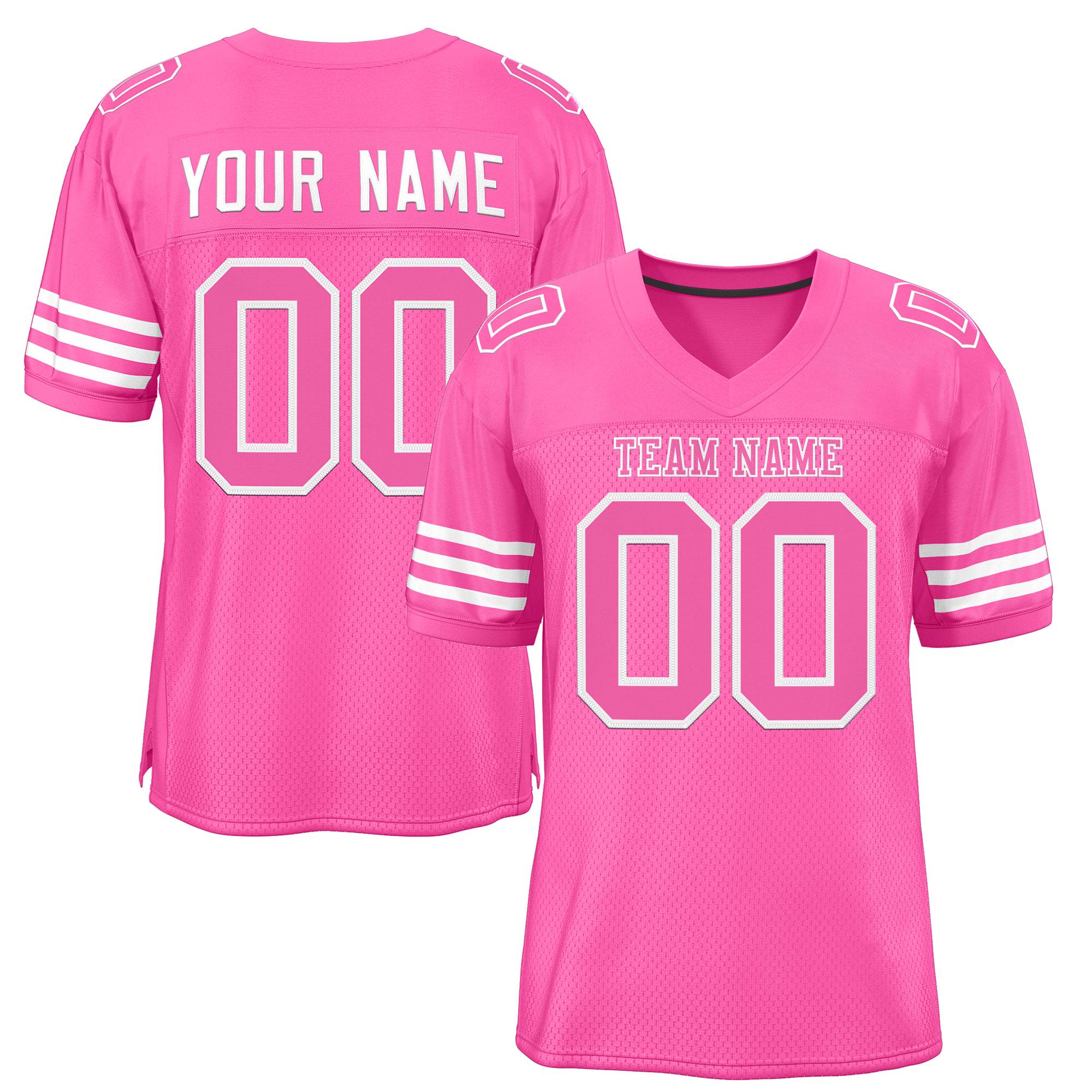 Custom Pink White Classic Style Authentic Football Jersey Main image