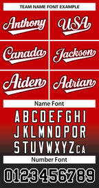 Custom Red Black White-Red Gradient Fashion Authentic Two-Button Softball Jersey